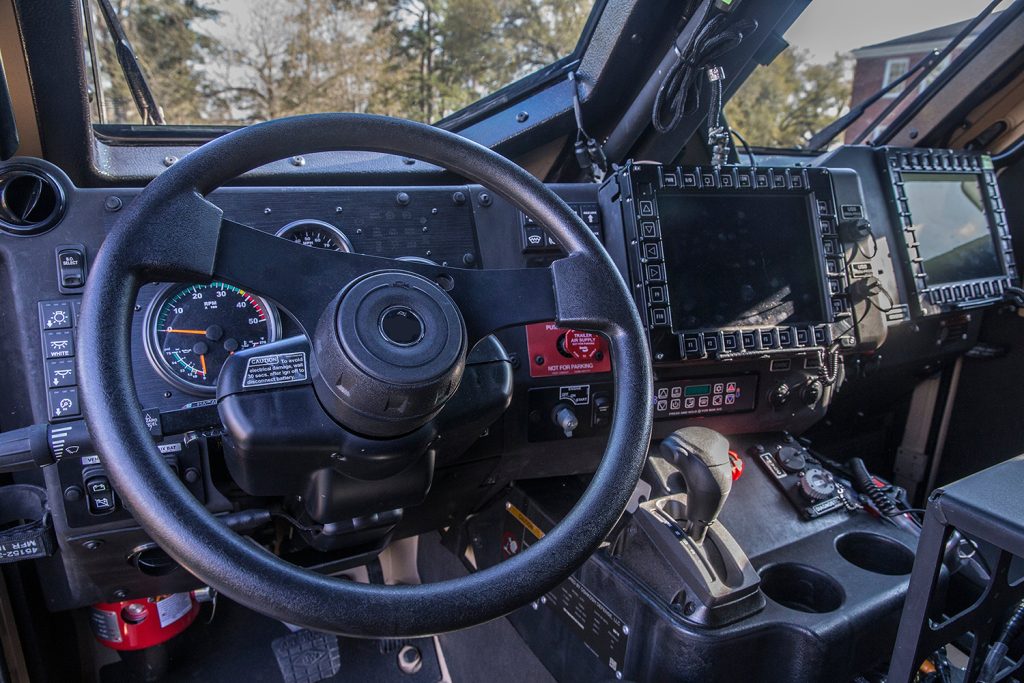 Grayhill 3KG1 CAN Bus Keypads in the dashboard of a military vehicle