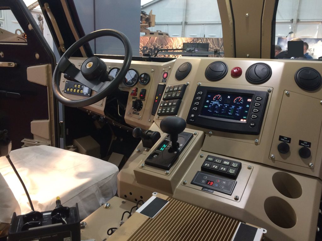 3KG1 CAN bus keypads in dashboard of military vehicle